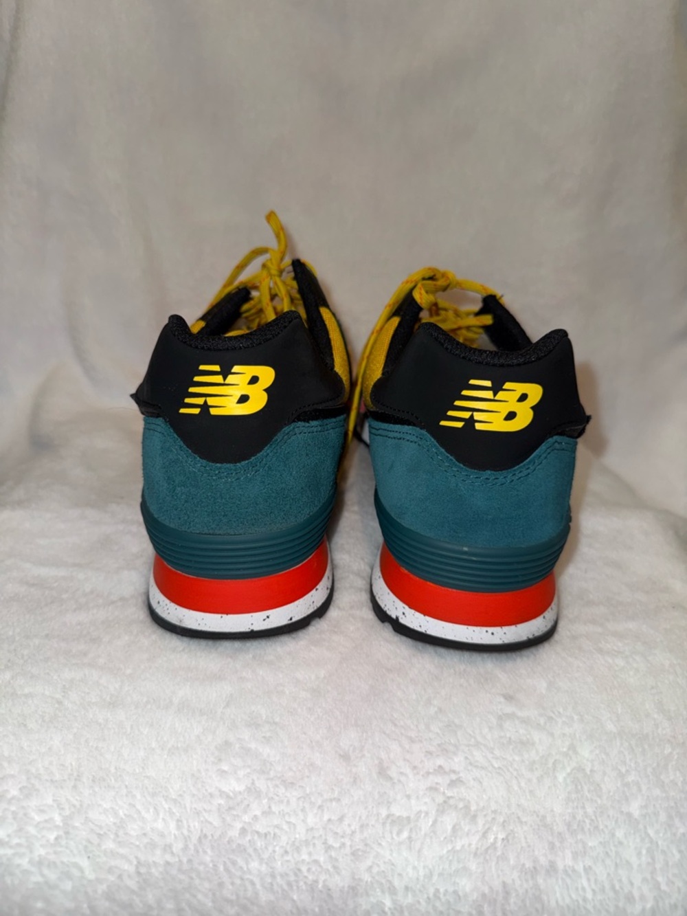 New Balance Men's Sneaker in Yellow with Teal & Black Accents - Picture 5 of 5
